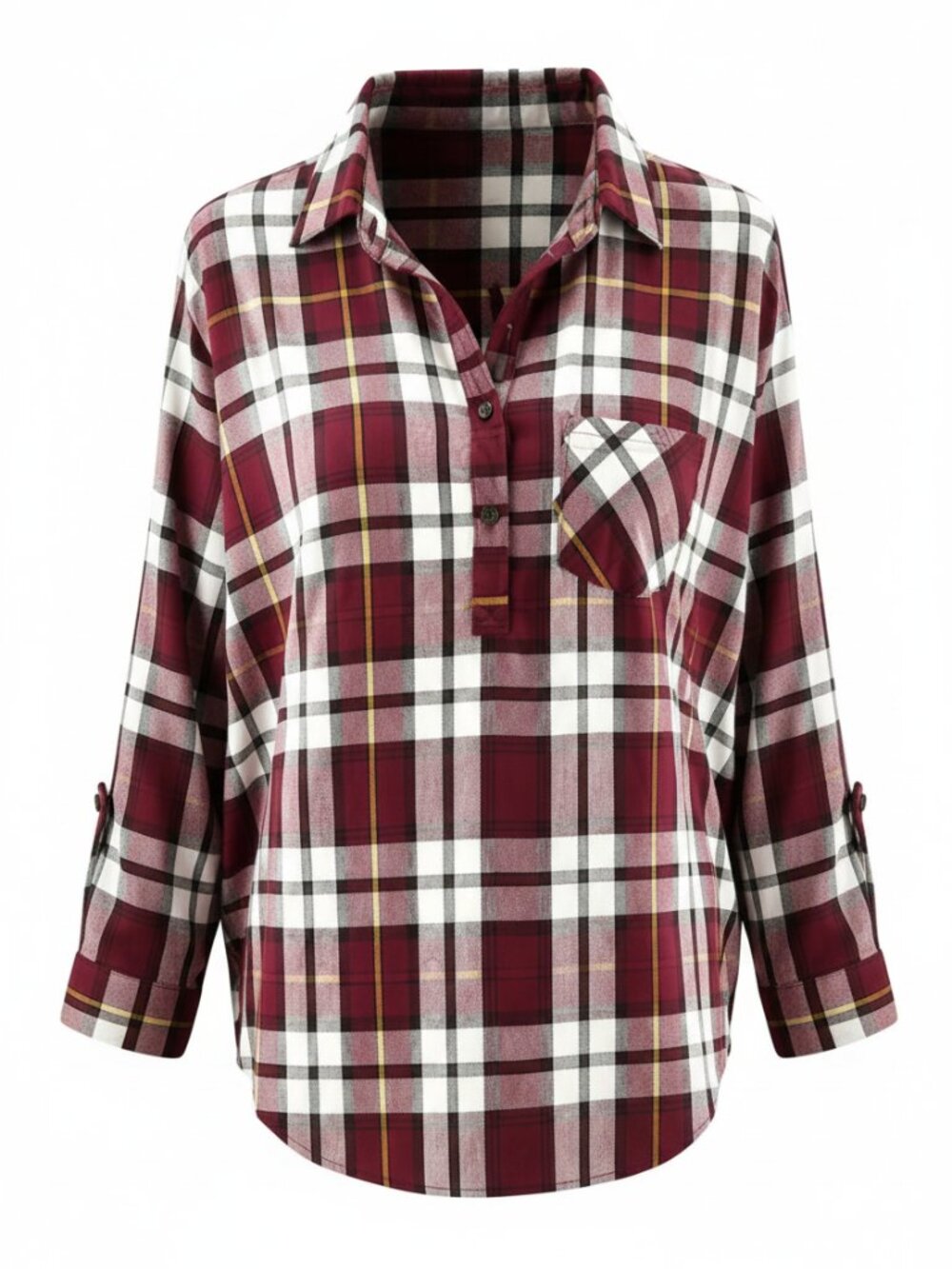 Womens plaid blouse sz Large long sleeve shirt button up